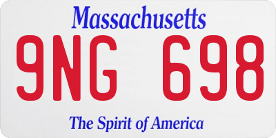 MA license plate 9NG698