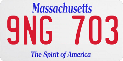 MA license plate 9NG703