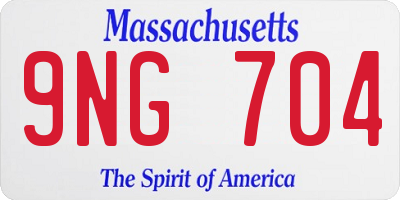 MA license plate 9NG704