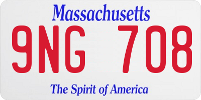 MA license plate 9NG708