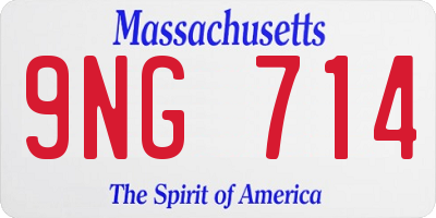 MA license plate 9NG714