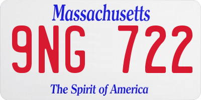 MA license plate 9NG722