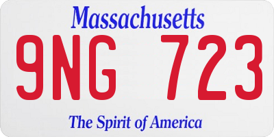 MA license plate 9NG723