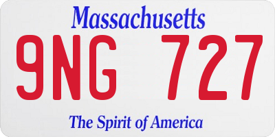 MA license plate 9NG727