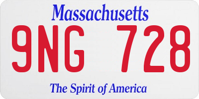 MA license plate 9NG728