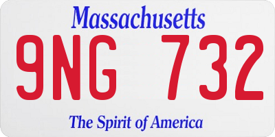 MA license plate 9NG732