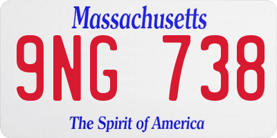 MA license plate 9NG738