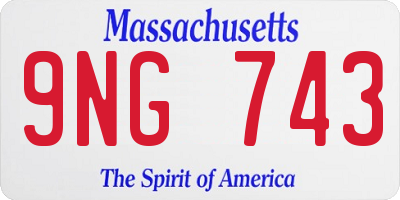 MA license plate 9NG743