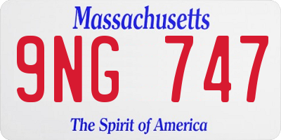 MA license plate 9NG747