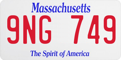 MA license plate 9NG749