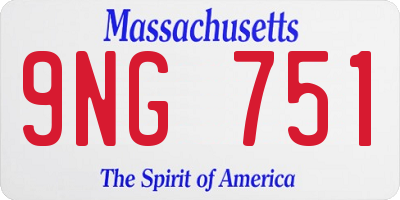 MA license plate 9NG751