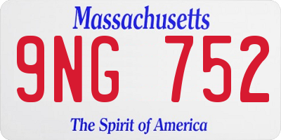 MA license plate 9NG752