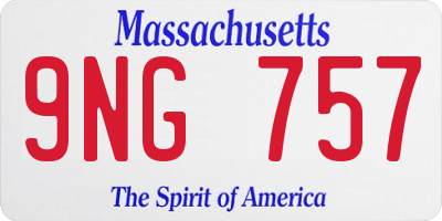 MA license plate 9NG757