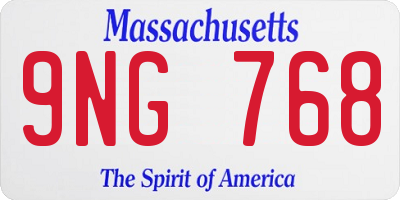 MA license plate 9NG768