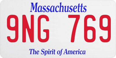 MA license plate 9NG769