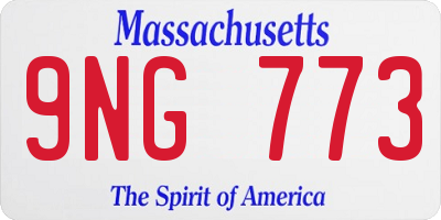 MA license plate 9NG773