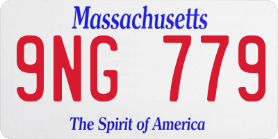 MA license plate 9NG779
