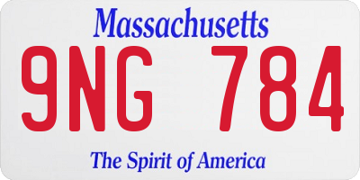 MA license plate 9NG784