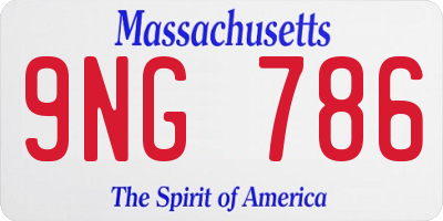 MA license plate 9NG786
