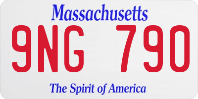 MA license plate 9NG790
