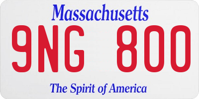 MA license plate 9NG800