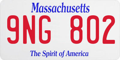 MA license plate 9NG802