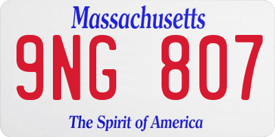 MA license plate 9NG807