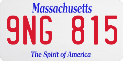 MA license plate 9NG815