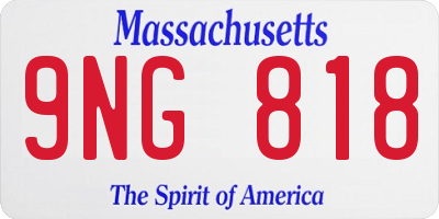 MA license plate 9NG818