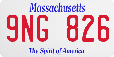 MA license plate 9NG826