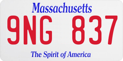 MA license plate 9NG837