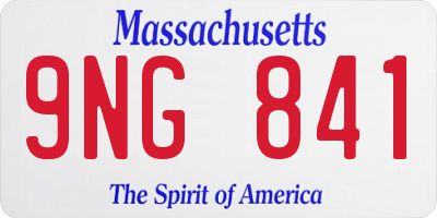 MA license plate 9NG841