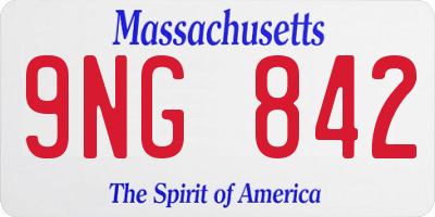 MA license plate 9NG842