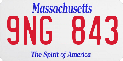 MA license plate 9NG843