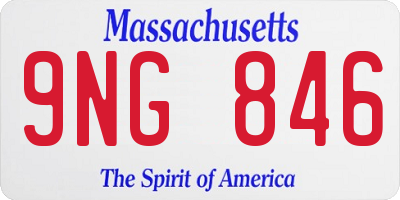 MA license plate 9NG846