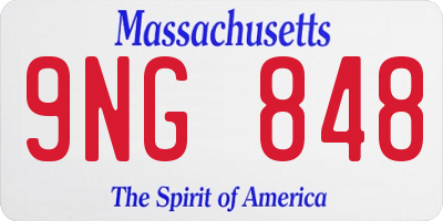 MA license plate 9NG848