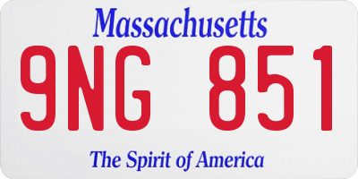 MA license plate 9NG851