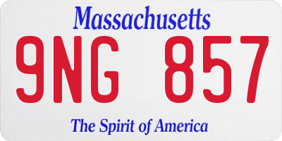 MA license plate 9NG857