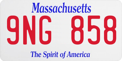 MA license plate 9NG858