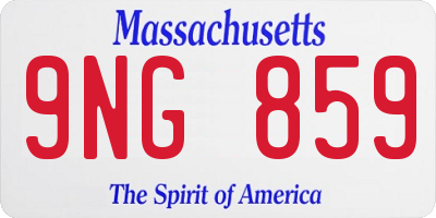 MA license plate 9NG859