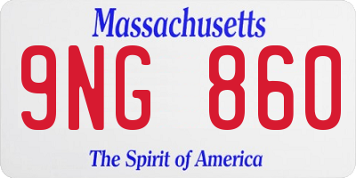 MA license plate 9NG860