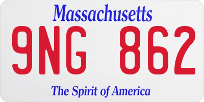 MA license plate 9NG862