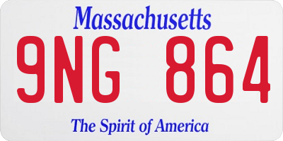 MA license plate 9NG864