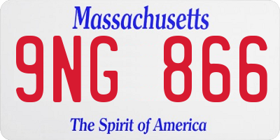 MA license plate 9NG866