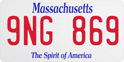 MA license plate 9NG869