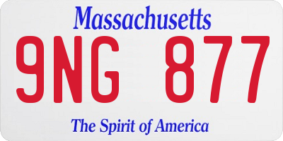 MA license plate 9NG877