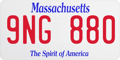 MA license plate 9NG880