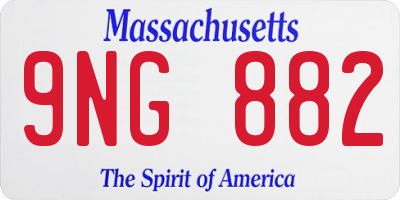 MA license plate 9NG882