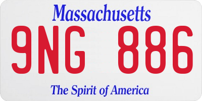 MA license plate 9NG886