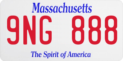 MA license plate 9NG888